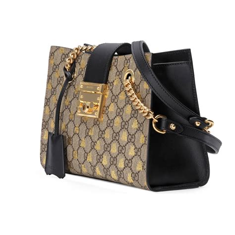 gucci purse with bees|Gucci padlock shoulder bag.